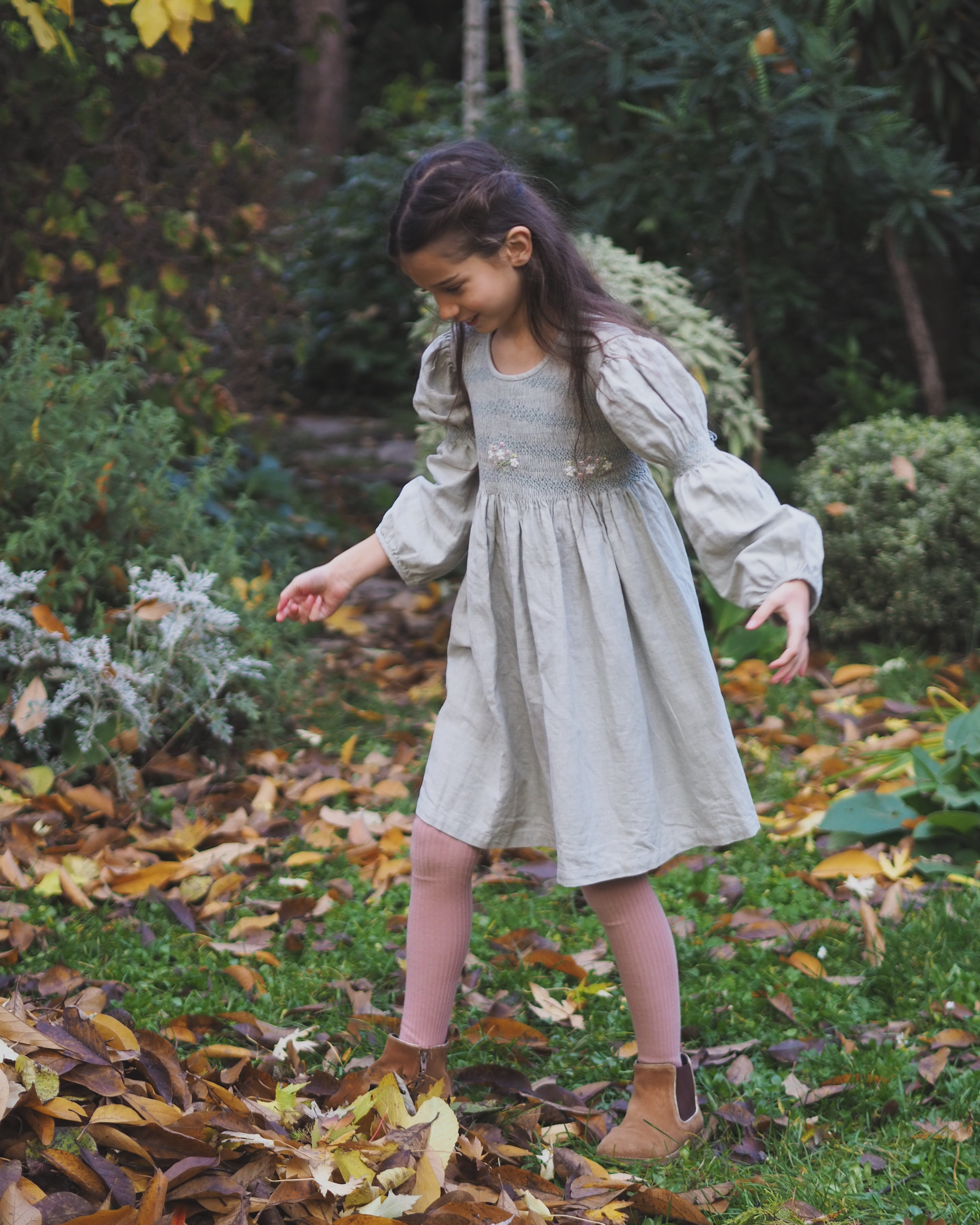 Cloudy Garden Dress (long-sleeved)